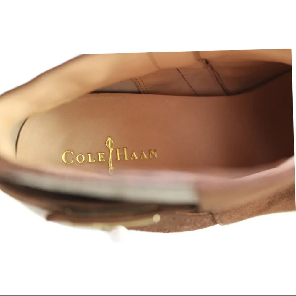 Cole Haan Martina Nike Air Chocolate Suede Croc Patent Wedge Bootie Size 9